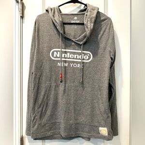 Nintendo New York Gray Lightweight Youth Hoodie, Unisex L